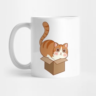 Orange cat in the box Mug